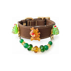 Golden Reindeer Grove Beaded Pet Collar - product display view