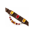 Scarlet Champagne Crest Beaded Pet Collar - product display view