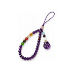 Purple glass cat bead loop phone charm