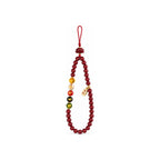 Red lotus plaque bead loop phone charm