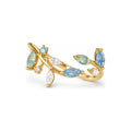 Blue green leaf vine adjustable ring — hero