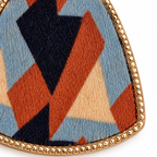 Burgundy Geometric Pattern Drop Earrings — front surface detail