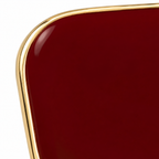 Burgundy Rounded Square Stud Earrings — front surface detail