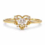 Clear Heart Halo Adjustable Ring — detail view