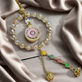 Pink sunflower medallion hanging ornament