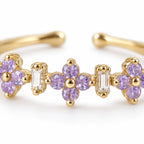 Lavender blossom row adjustable ring — flower detail