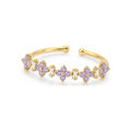 Lavender blossom row adjustable ring — hero