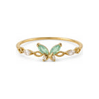 Mint Butterfly Adjustable Ring — hero view