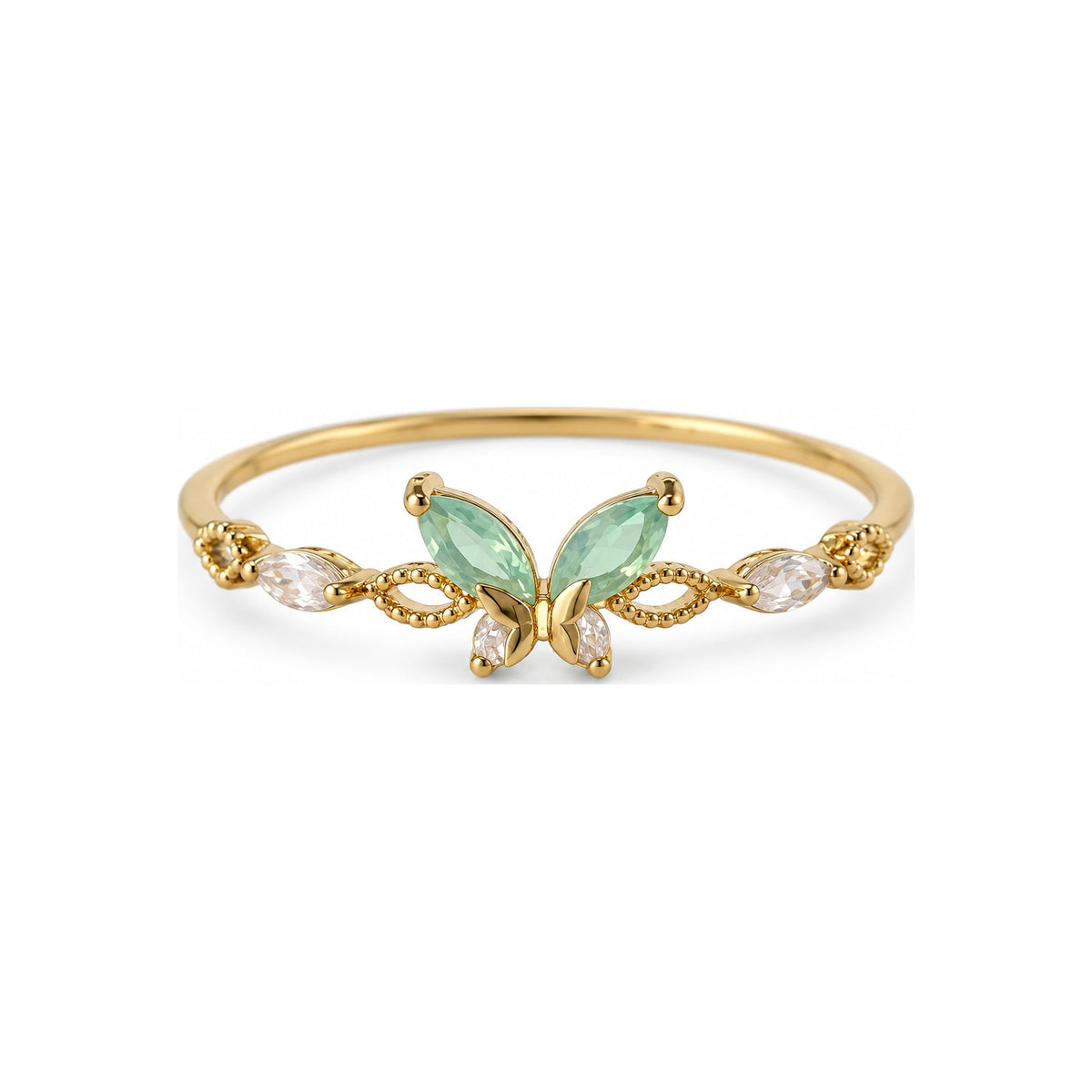 Mint Butterfly Adjustable Ring — hero view
