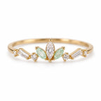 Mint Leaf Spray Adjustable Ring — detail view
