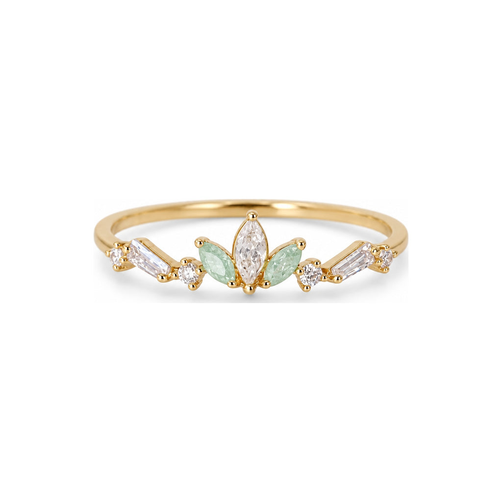 Mint Leaf Spray Adjustable Ring — hero view
