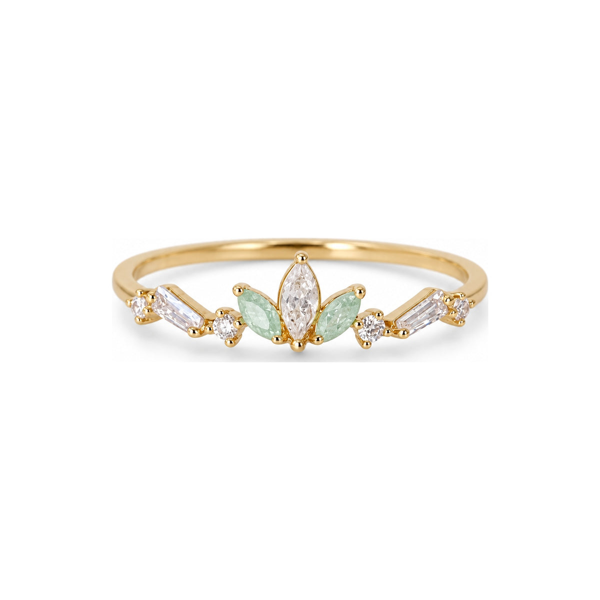 Mint Leaf Spray Adjustable Ring — hero view