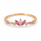 Pink Lotus Adjustable Ring — elevated view