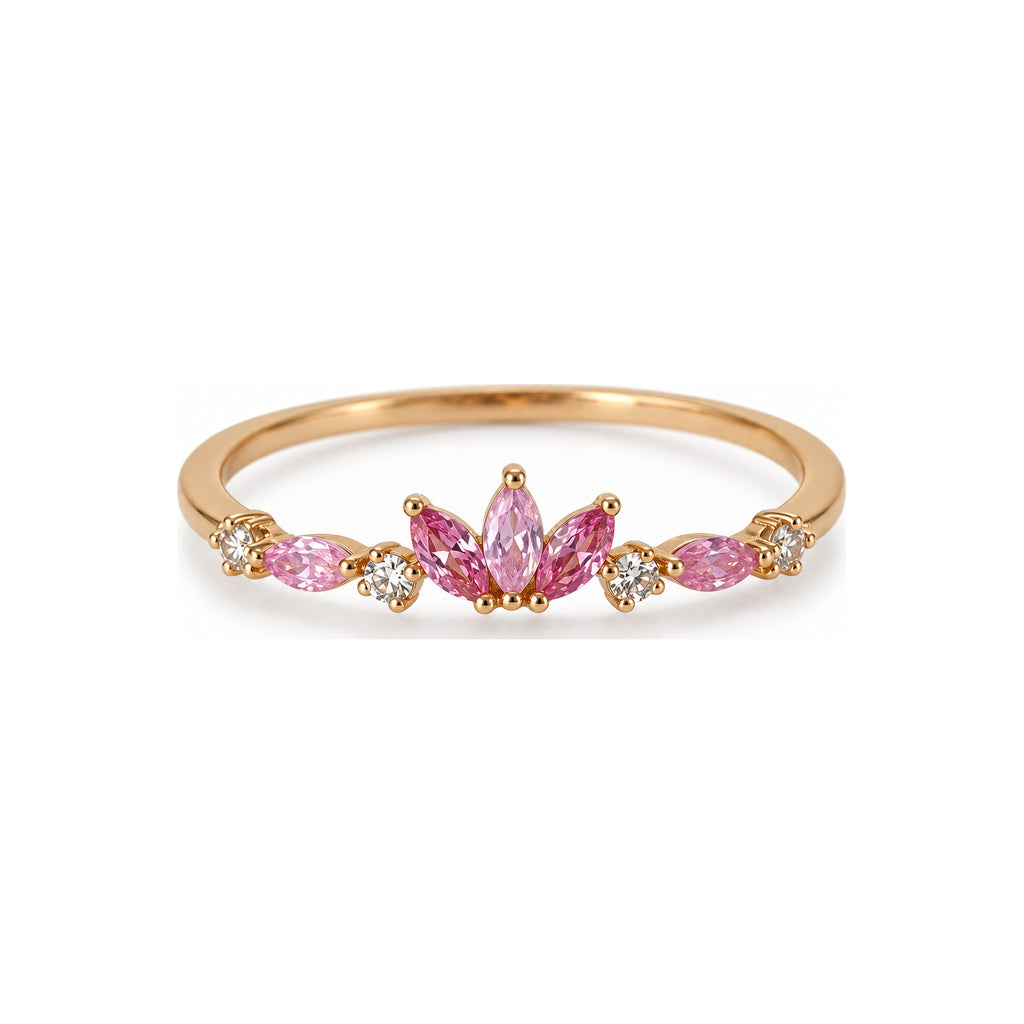 Pink Lotus Adjustable Ring — hero view