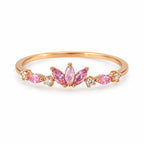 Pink Lotus Adjustable Ring — left view