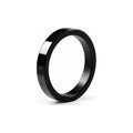 Polished black flat band ring — hero