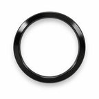 Polished black flat band ring — top