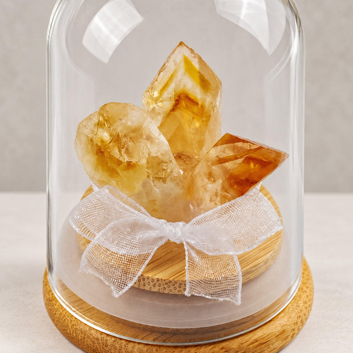 Stone cluster display dome — golden detail