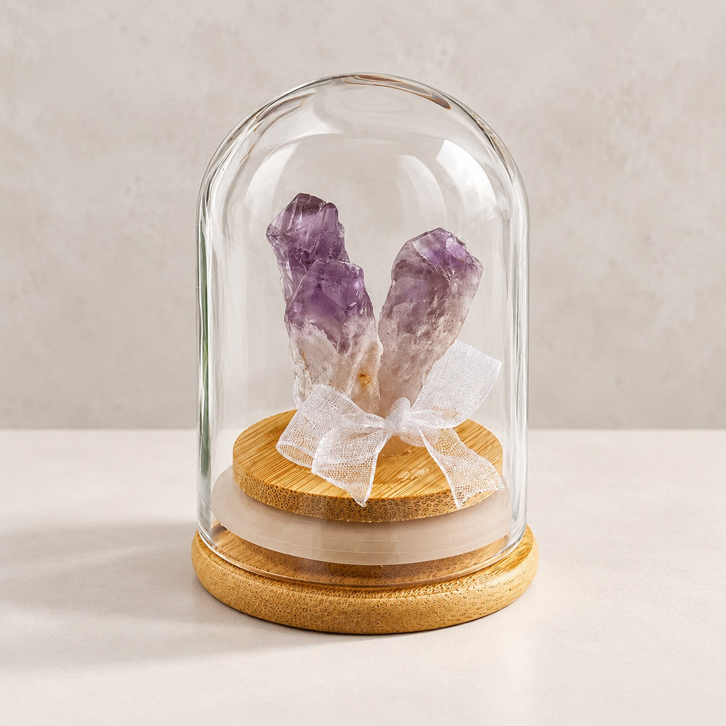 Stone cluster display dome — purple