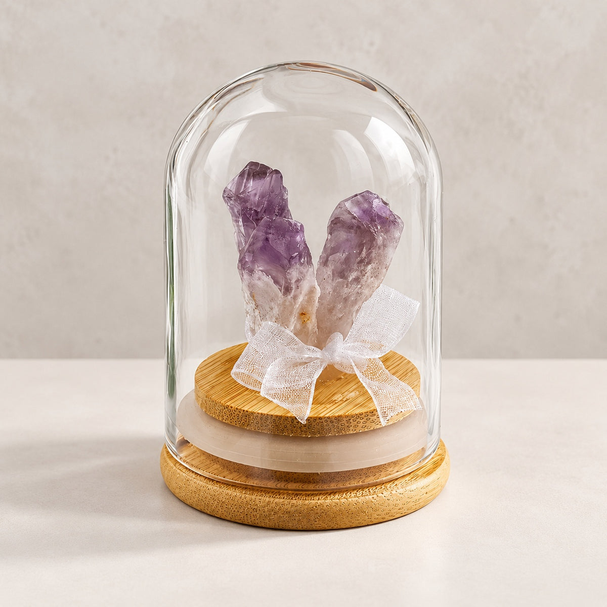 Stone cluster display dome — purple
