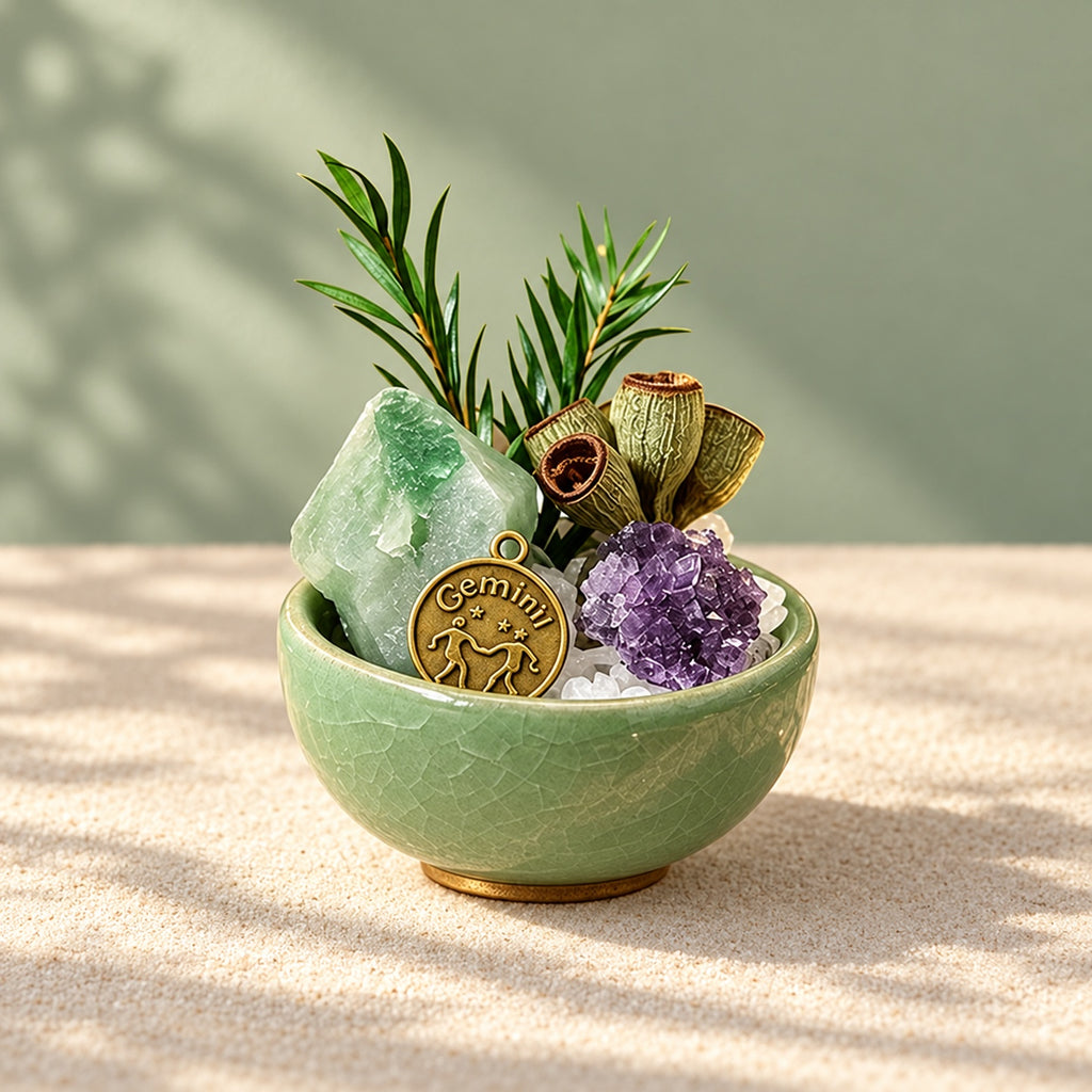 Gemini mini stone garden DIY kit — assembled display example