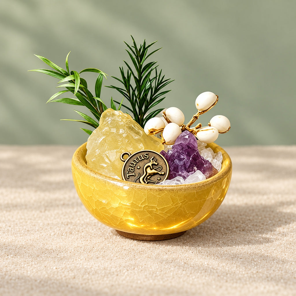Taurus mini stone garden DIY kit — assembled display example