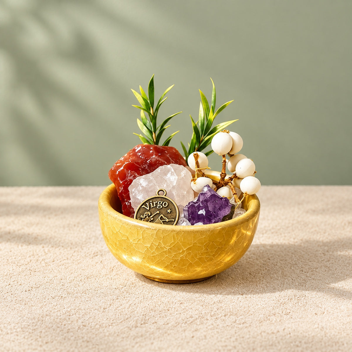 Virgo mini stone garden DIY kit — assembled display example