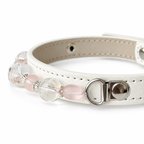 Rose Clarity Beaded Pet Collar - bead and strap detail