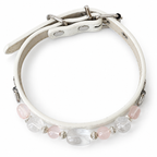 Rose Clarity Beaded Pet Collar - overhead view