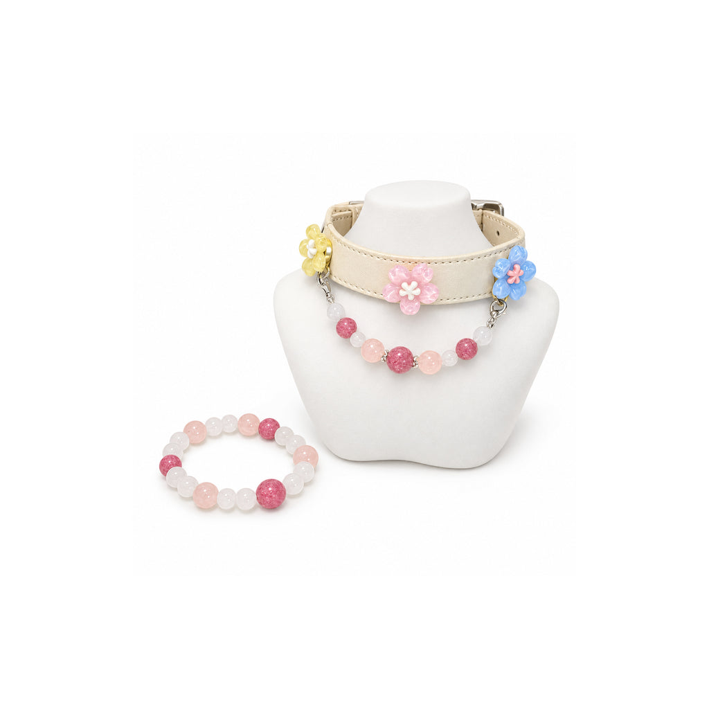 Rose Cloud Human & Pet Match — matching bracelet and pet collar, sold separately
