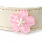 Rose Snow Blossom Beaded Pet Collar - central decorative accent detail