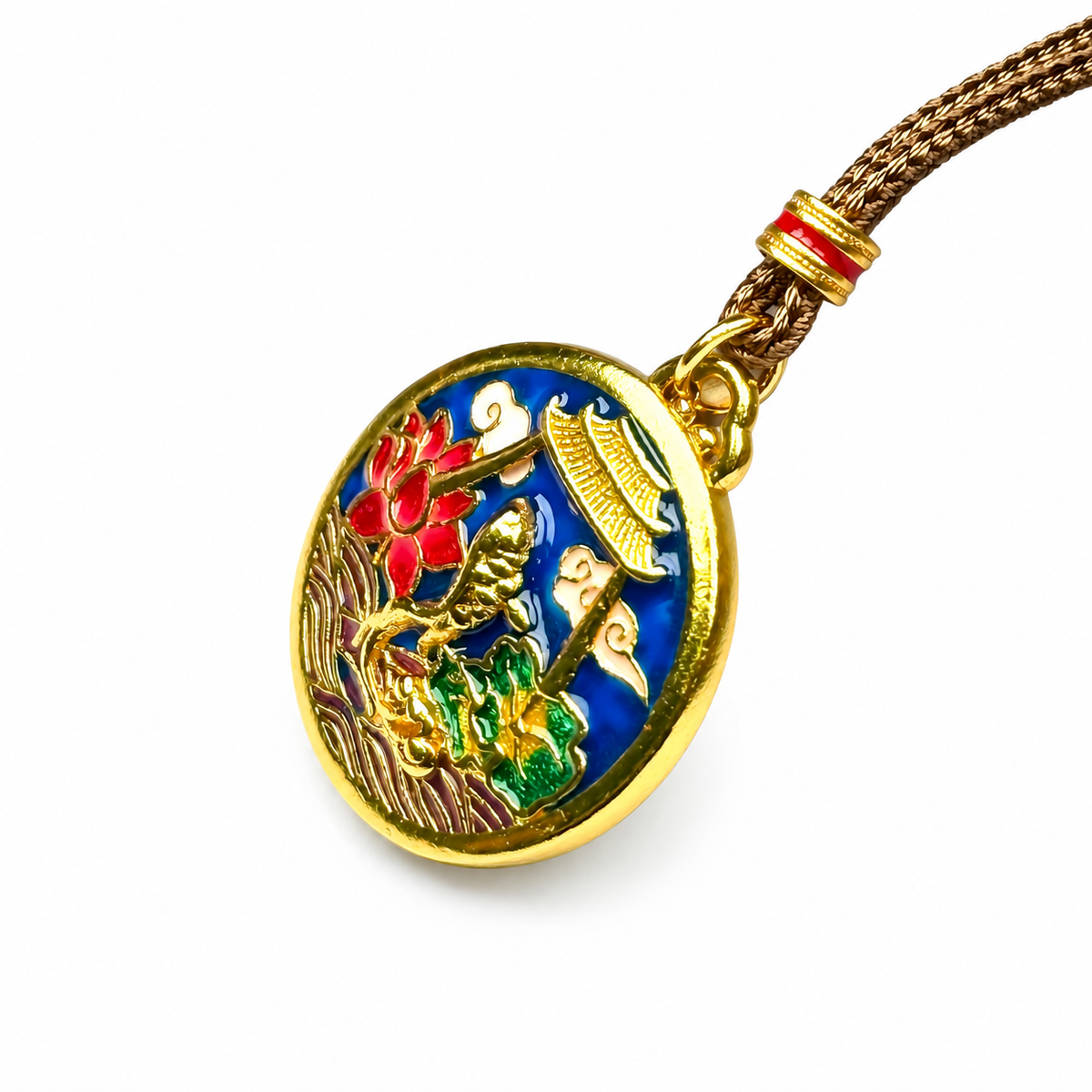 Reversible Enamel Koi Pendant — alternate view