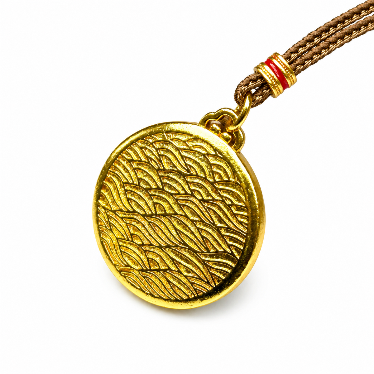 Reversible Enamel Koi Pendant — detail view
