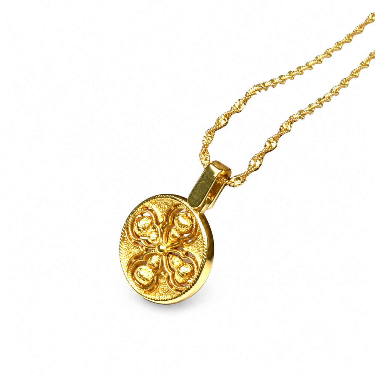 Four-Gourd Cross Pendant — detail view