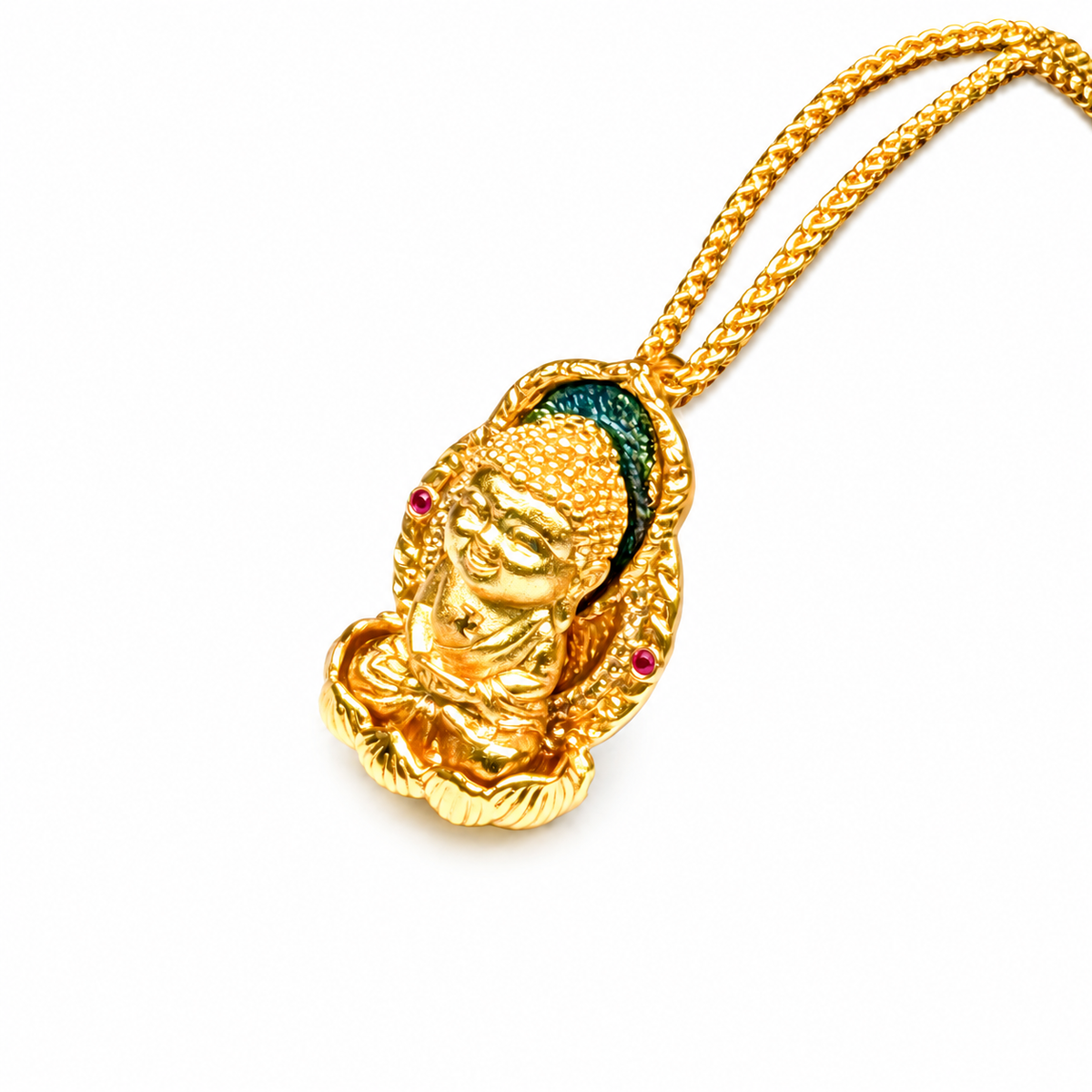 Gold-Tone Seated Buddha Pendant — alternate view
