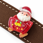 Santa Evergreen Sleigh Beaded Pet Collar - central decorative accent detail