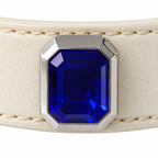 Scarlet Ocean Facet Beaded Pet Collar - central decorative accent detail