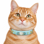 Seafoam Moon Beaded Pet Collar - AI pet wearing styling illustration