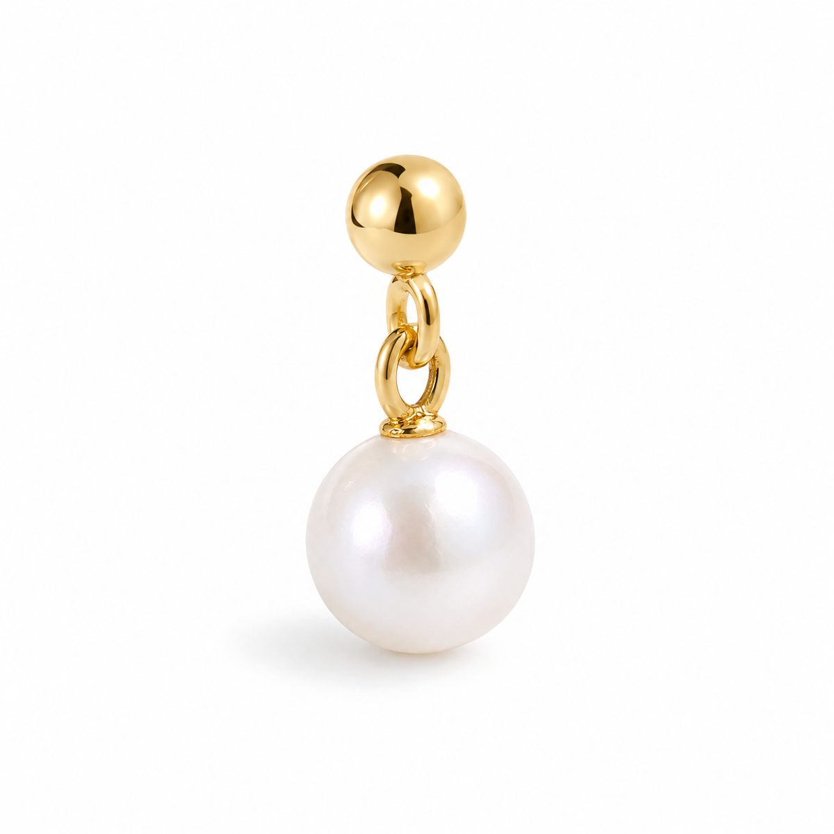 Small Drop Pearl Stud Earrings - single earring detail