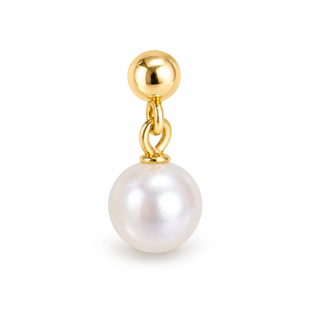 Small Drop Pearl Stud Earrings - close detail