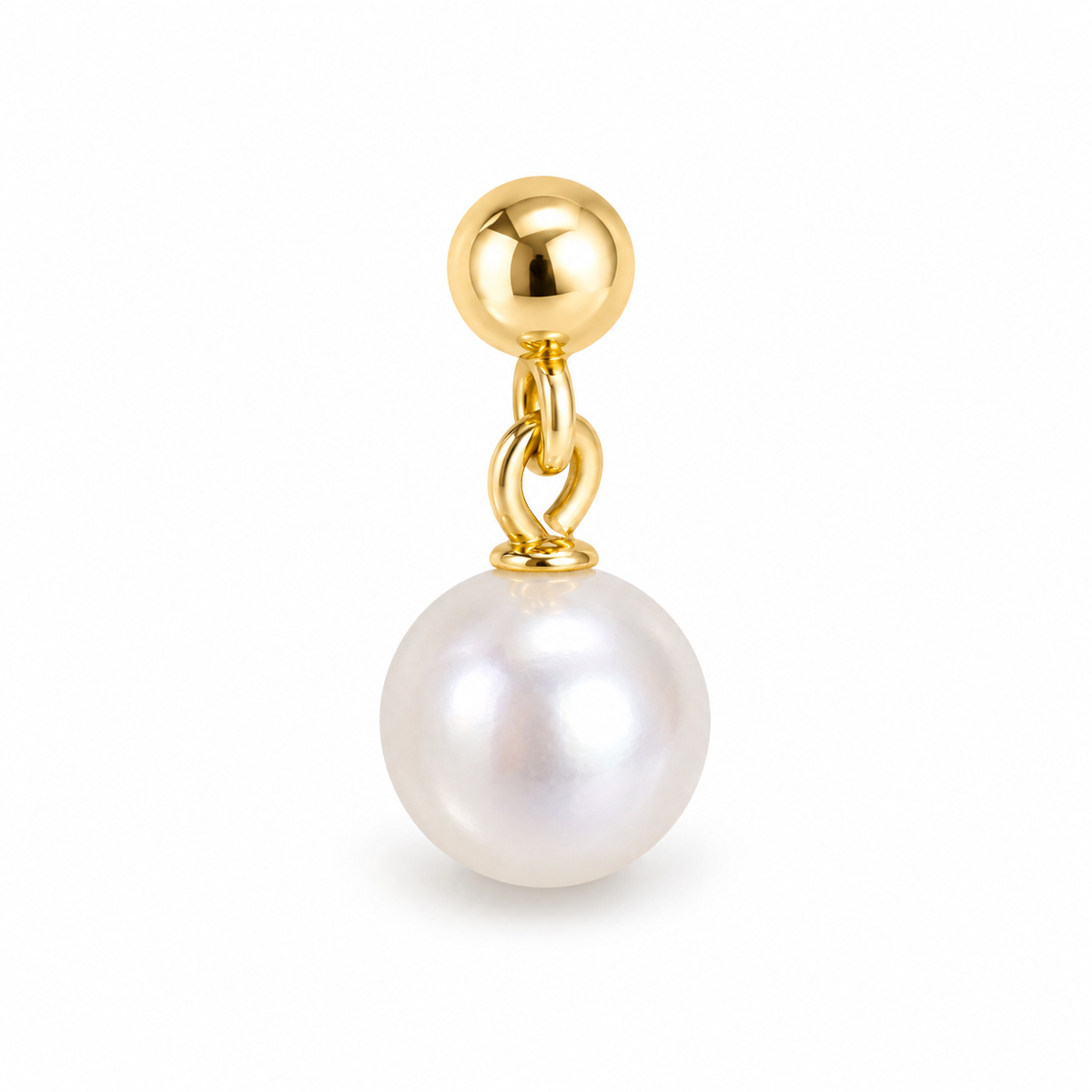 Small Drop Pearl Stud Earrings - close detail