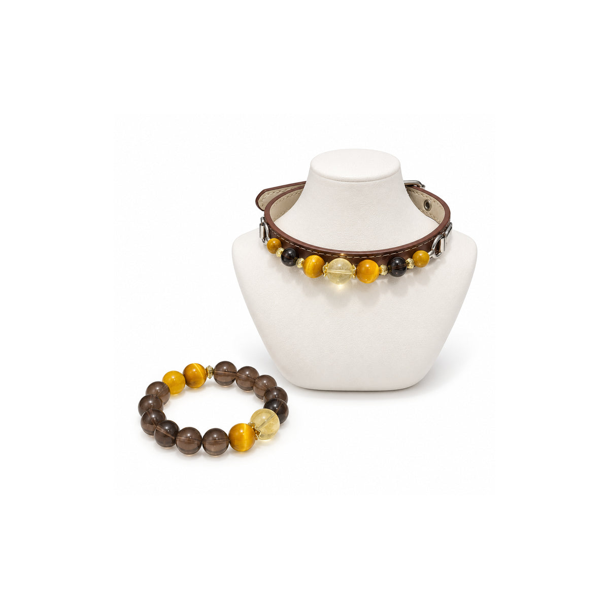 Smoky Gold Human & Pet Match — matching bracelet and pet collar, sold separately