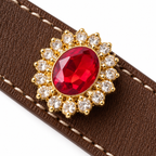 Smoky Golden Crest Beaded Pet Collar - central decorative accent detail