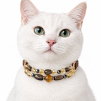 Smoky Honey Arc Beaded Pet Collar - AI pet wearing styling illustration