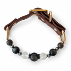 Smoky Prism Beaded Pet Collar - overhead view