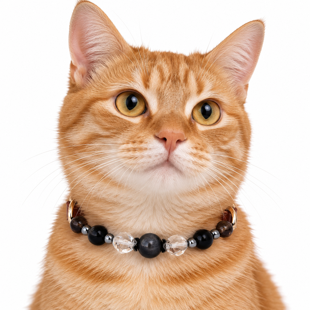 Smoky Prism Beaded Pet Collar - AI pet wearing styling illustration