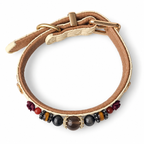 Smoky Rose Beaded Pet Collar - overhead view
