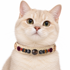 Smoky Rose Beaded Pet Collar - AI pet wearing styling illustration