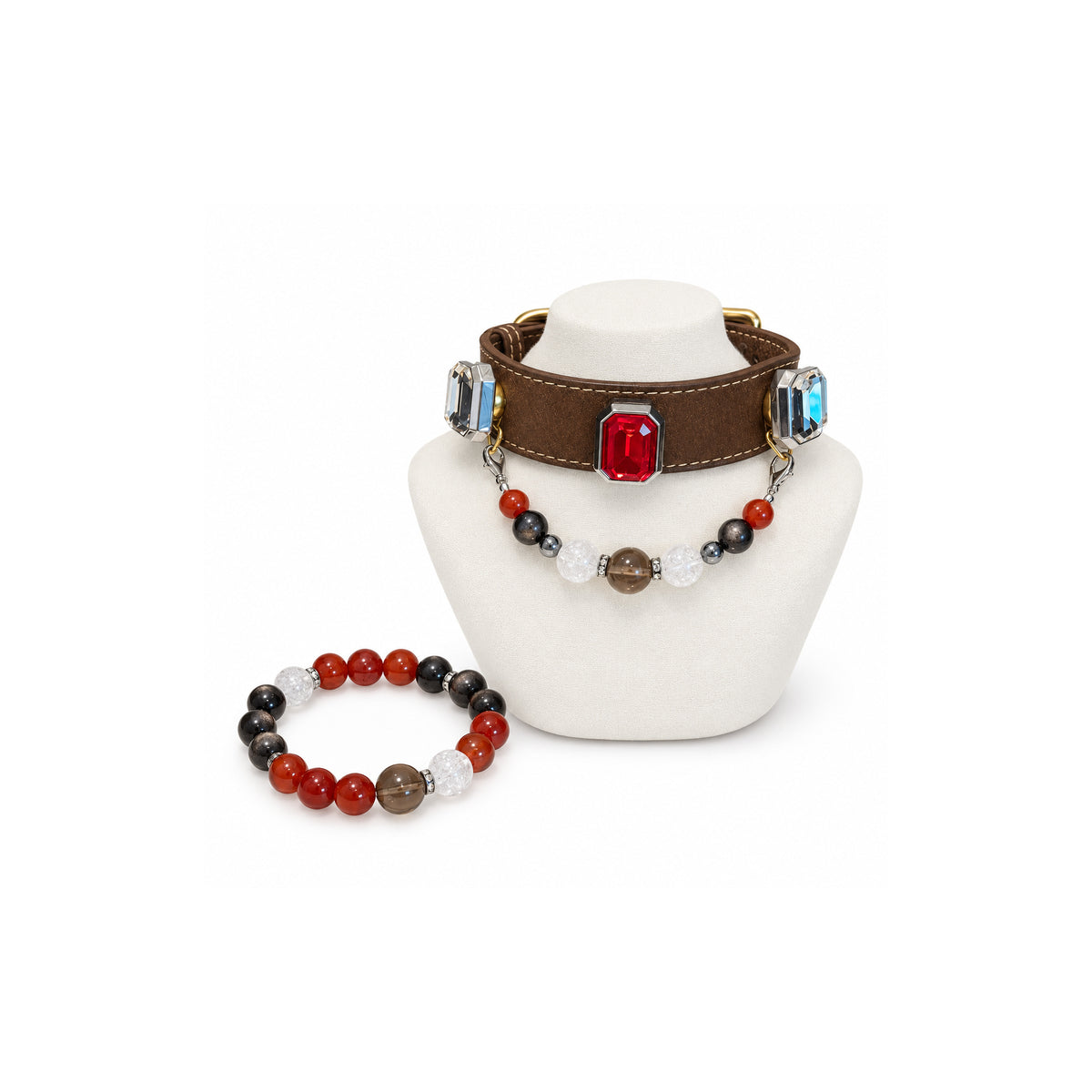 Smoky Scarlet Human & Pet Match — matching bracelet and pet collar, sold separately
