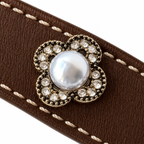 Smoky Tiger Blossom Beaded Pet Collar - central decorative accent detail